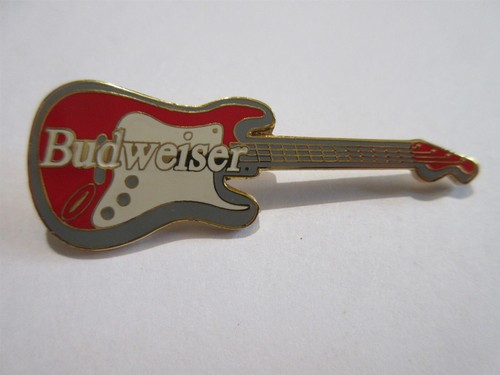 Budweiser guitar lapel hat pin - guitar,