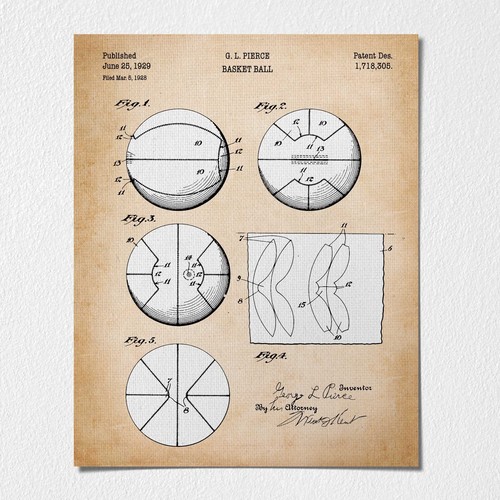Basketball wall decor patent - wall,