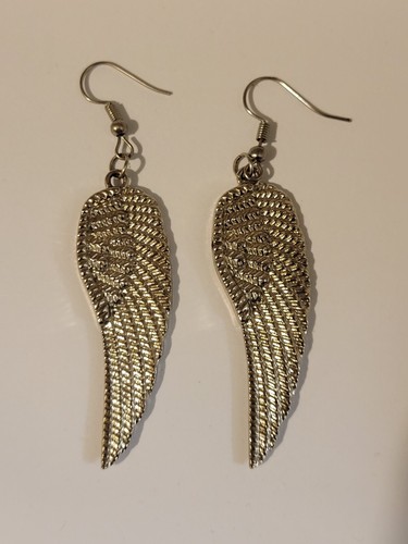 Angel wing steel dangle - angel,