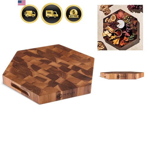 End grain walnut - end, hexagonal