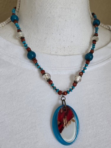 Artisan fused art - glass, oval