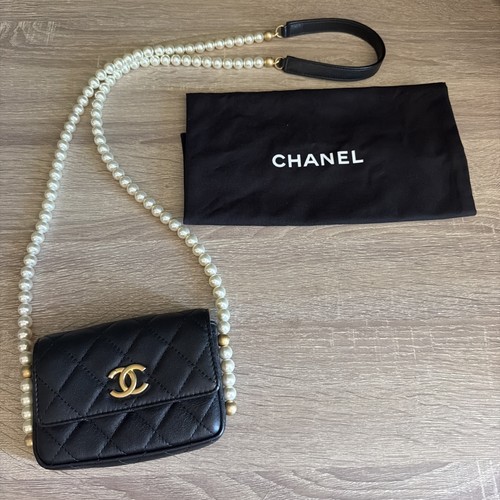 Chanel black quilted mini - quilted, woc