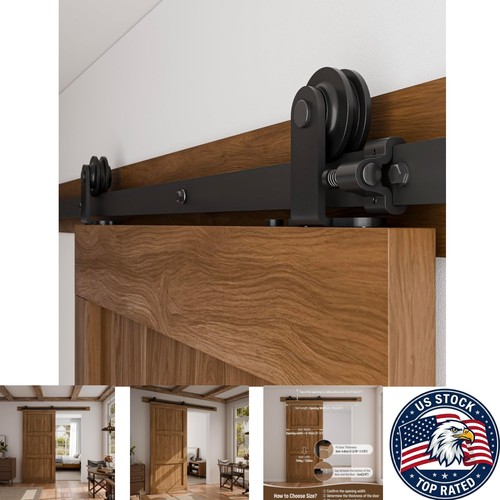 6ft black industrial barn door - black,