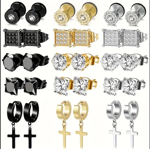Aretes para hombre pares cz - aretes,