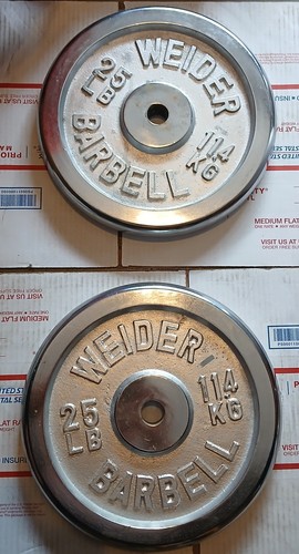 Pair chrome 25lb - 25lb, weider