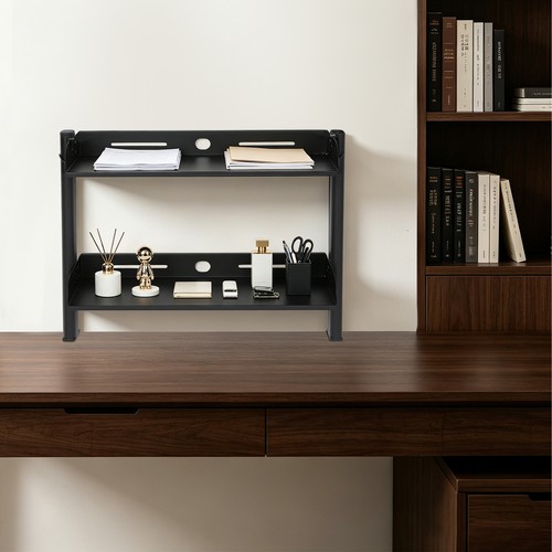 Desk clamp shelf tier - desk, 2-tier