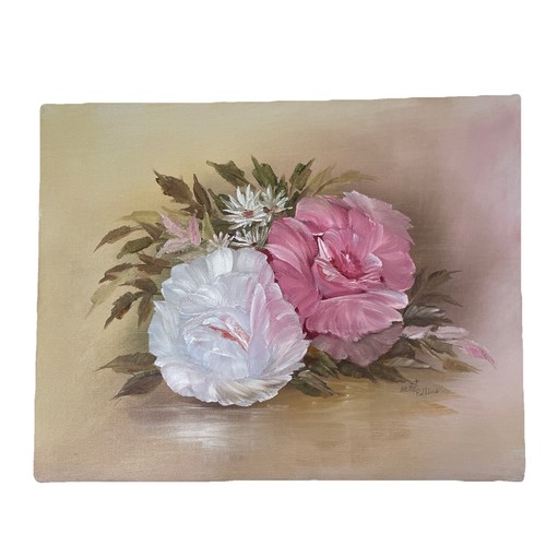 Vintage floral painting roses - painting,