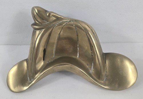 Vtg metal brass fireman - brass, helmet