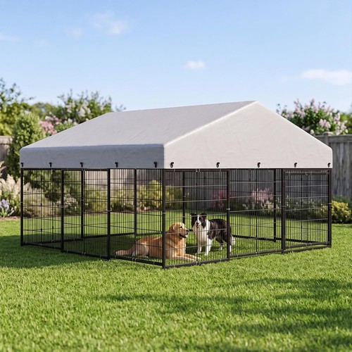 Large outdoor dog kennel - dog, with
