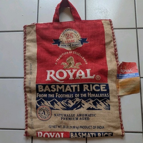 New royal basmati rice burlap - new,