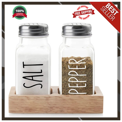 Glass salt and pepper shaker - and,