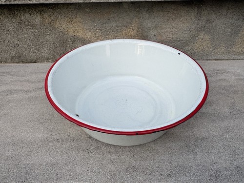 Vintage enamelware fruit bowl - vintage,