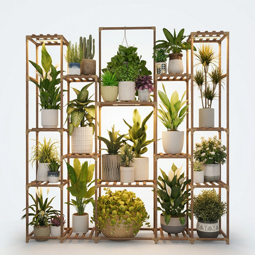 Tier wooden plant stand - 17,