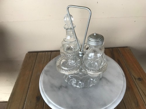 Antique chrystal glass cruet - chrystal,