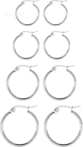Pairs titanium hoop earrings - 4,