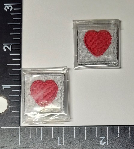 Red hear patch set iron - red,