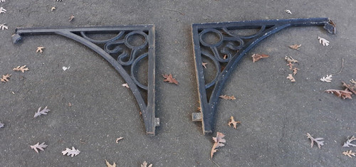 Pair antique large - antique, iron