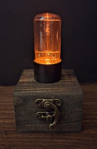 Old vintage radio lighted - old,