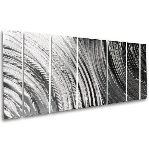 Silver wall art panels - silver, large