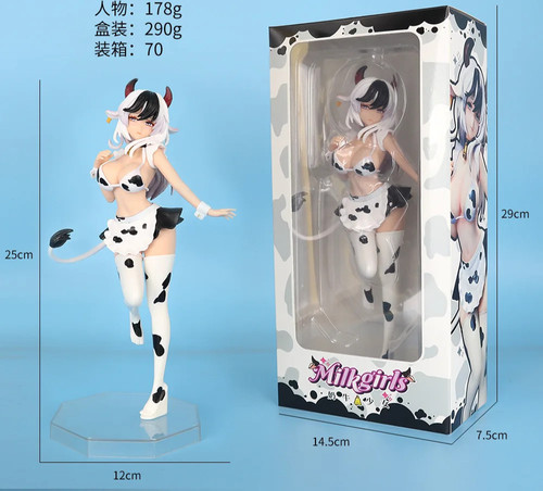 25cm black cow maid - cow, anime