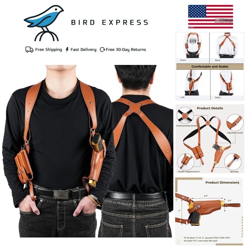 Leather shoulder holster fit - leather,