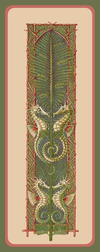 Art nouveau ocean - ocean, horses