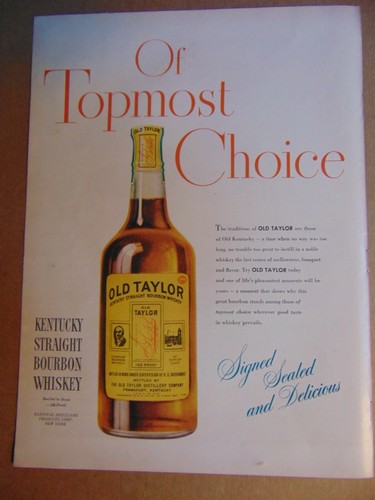 1946 old taylor large - , bottle