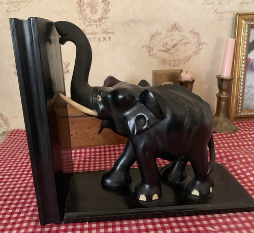 Vtg elephant bookend heavy - elephant,