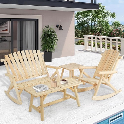Piece outdoor wood rocking - wood,