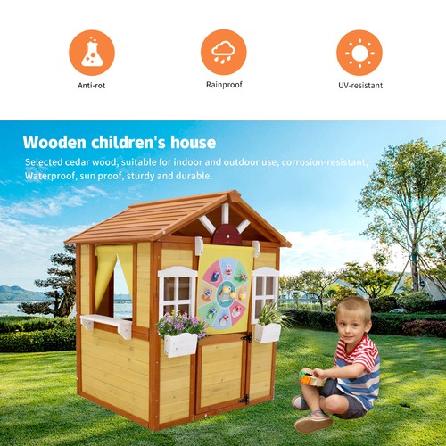 Wooden kids outdoor playhouse - outdoor,
