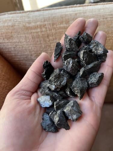 Rough raw black tourmaline - black,