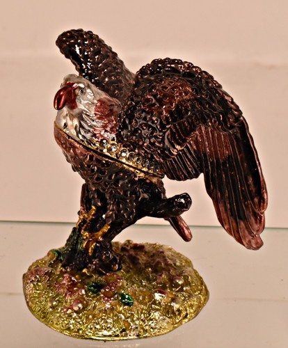 Jeweled bald eagle - jeweled, hinged