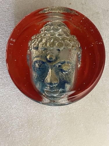 Handcrafted glass buddha head - buddha,