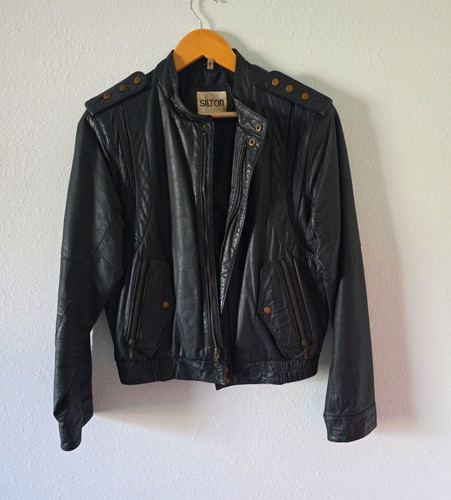 Vtg 1980s unisex black bomber - unisex,