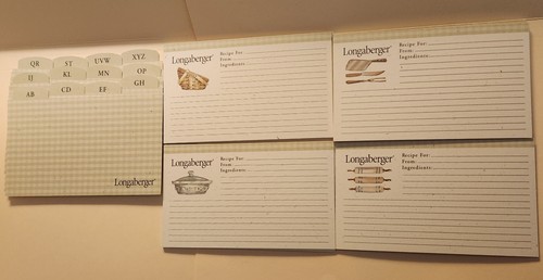 Longaberger recipe cards - longaberger,