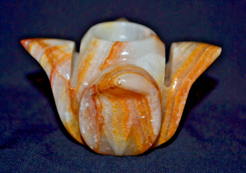 Single alabaster candleholder - single,