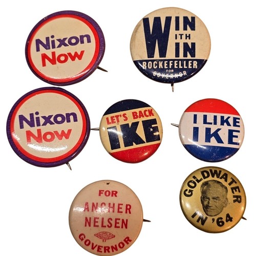 1960s political buttons - buttons, pins