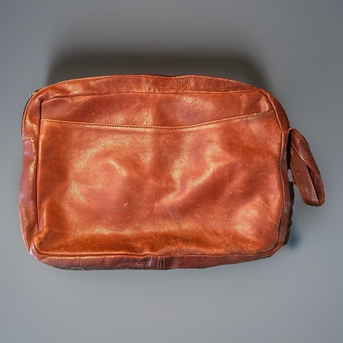 Vtg brown leather briefcase - vtg,