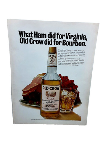 1972 old crow bourbon whiskey - old,