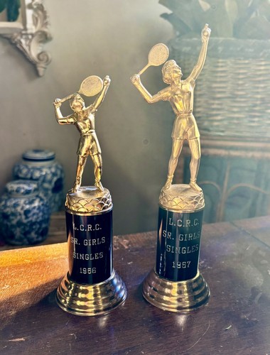 Pair 1950s brass tennis - of,