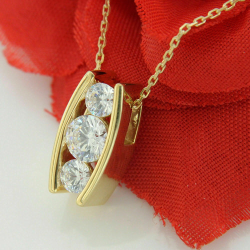 Three stone round ct - three,