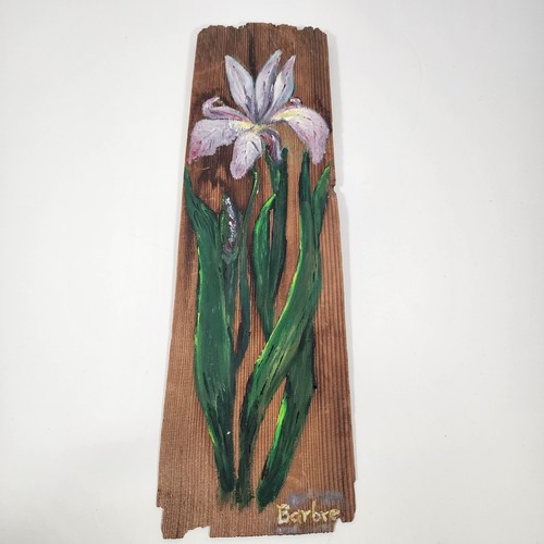 Vintage 1979 hand painted iris - vintage,
