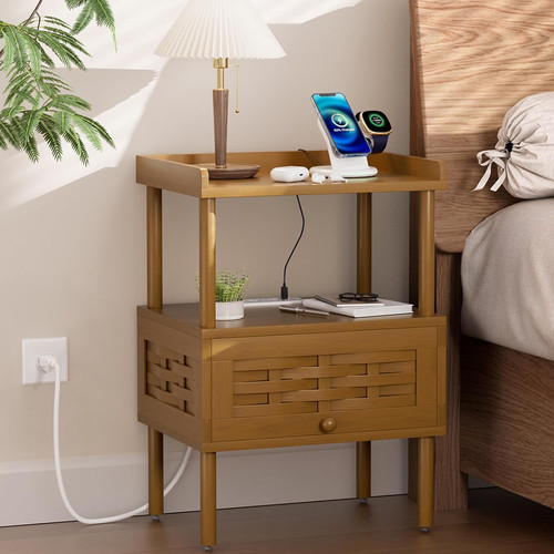 Bamboo nightstand with - bamboo,