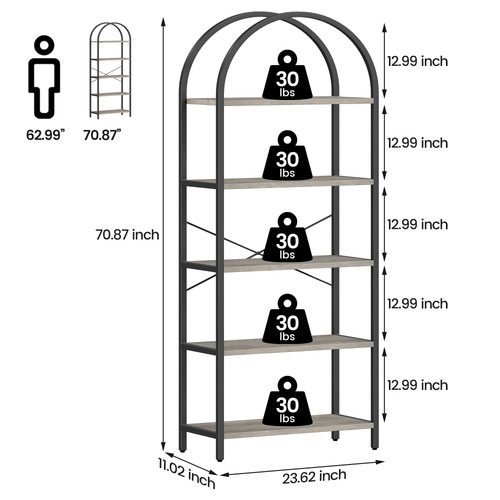 Tier arched etagere - 5-tier,