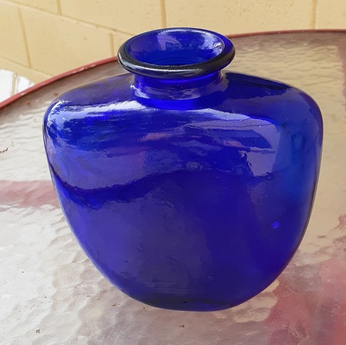Cobalt blue hand blown glass - hand,