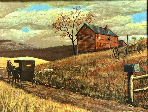 Vintage autumn prairie horse - autumn,
