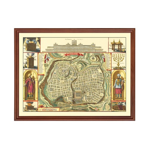 Old map jerusalem 1740 - old,
