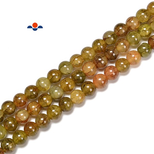Yellow green crackle - yellow, k9