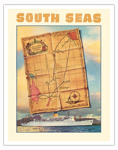 South seas vintage ocean - south,