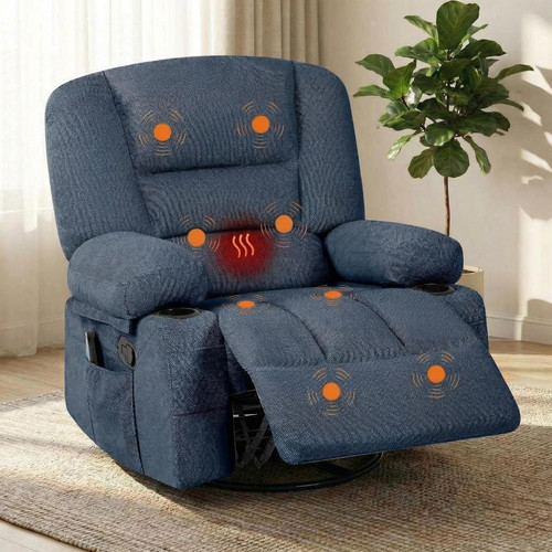 Blue oversized recliner chair - blue,